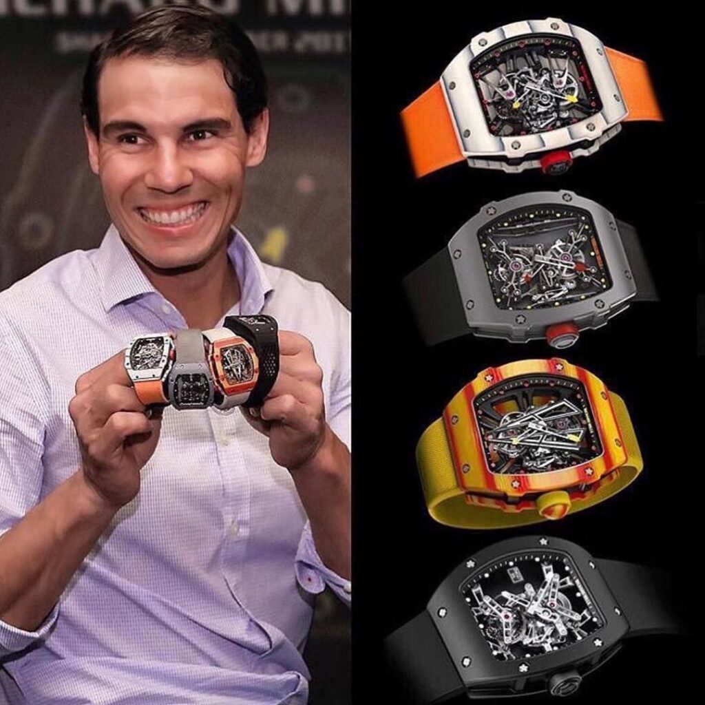 Rafael Nadal sports a million dollar Richard Mille Watch