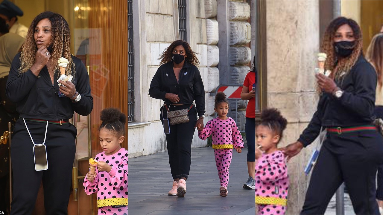 Serena Williams and her Daughter Olympia Light Up Streets of Rome